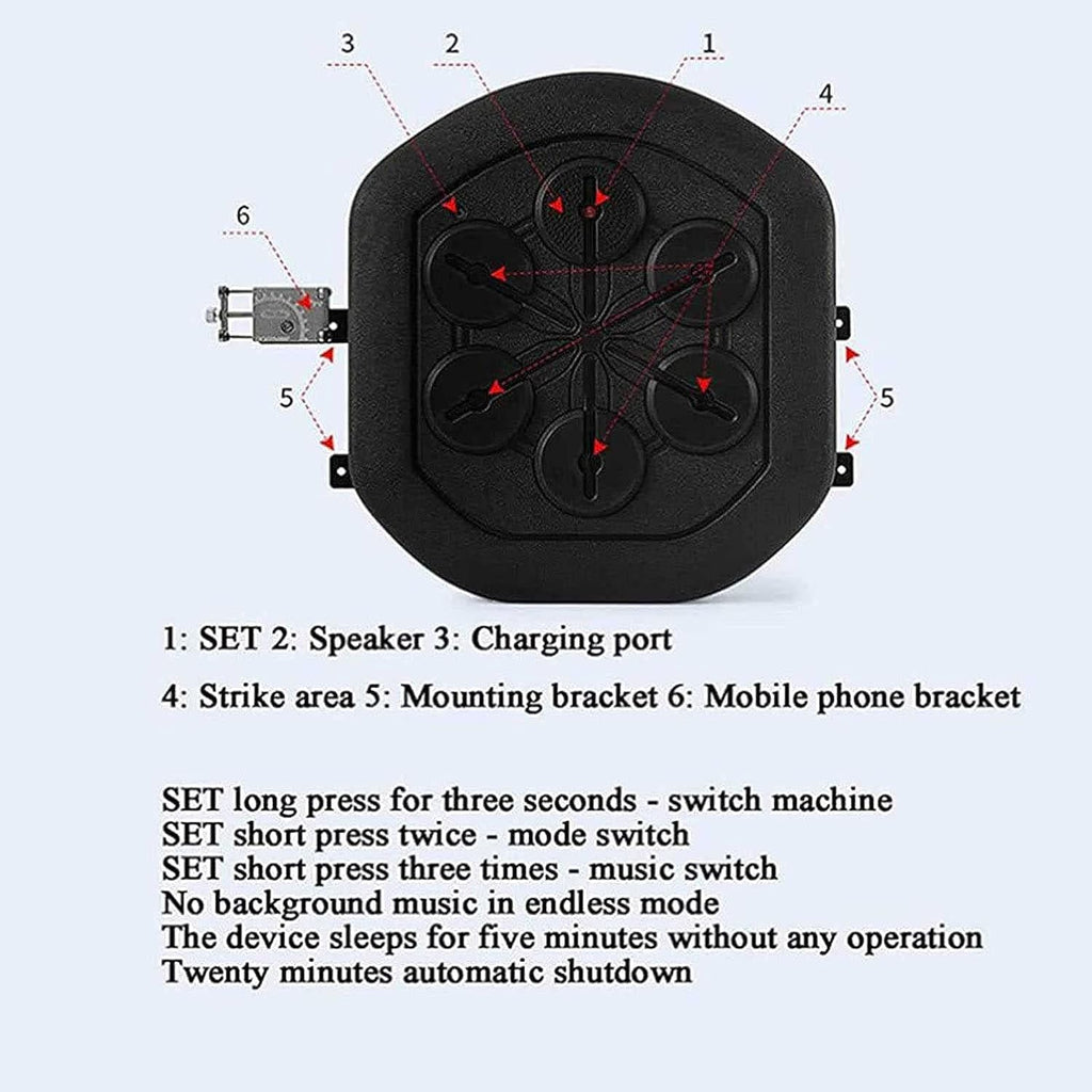 Music Boxing Machine, Musical Boxinghine, Boxing Reaction Target Boxinghine, Rechargeable Connected Boxing Equipment, Children and Adults