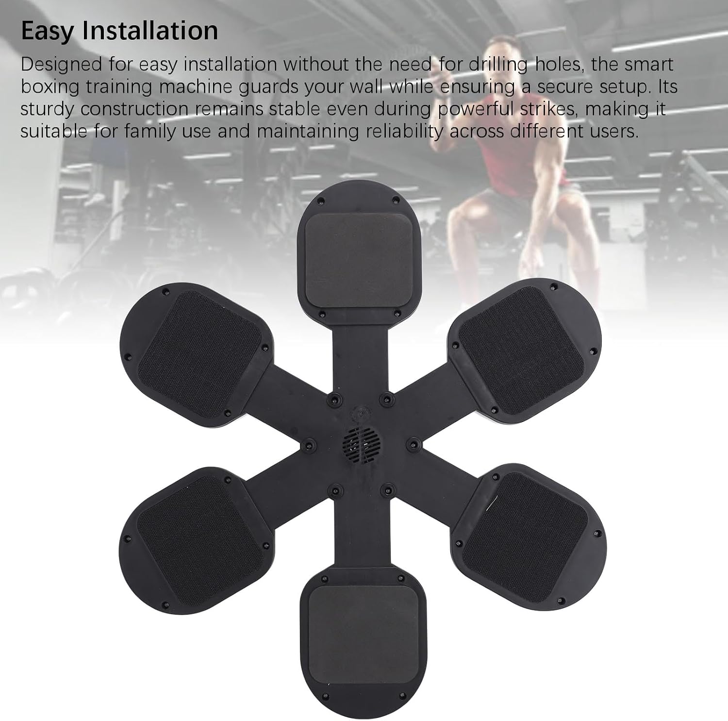 Diydeg Music Boxing Machine, Wall Mounted Smart Training Equipment with Enhanced 6 Target, for Home Office Gym Fitness Workout