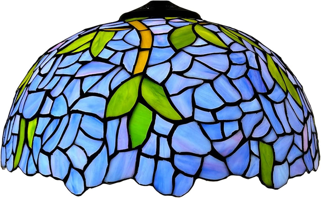 Wisteria Tiffany Lamp Shade Replacement, Only 16X9 Inch Stained Glass Lampshades, Suitable for Table Lamp Floor Lamp Hanging Pendant lamp Ceiling Light