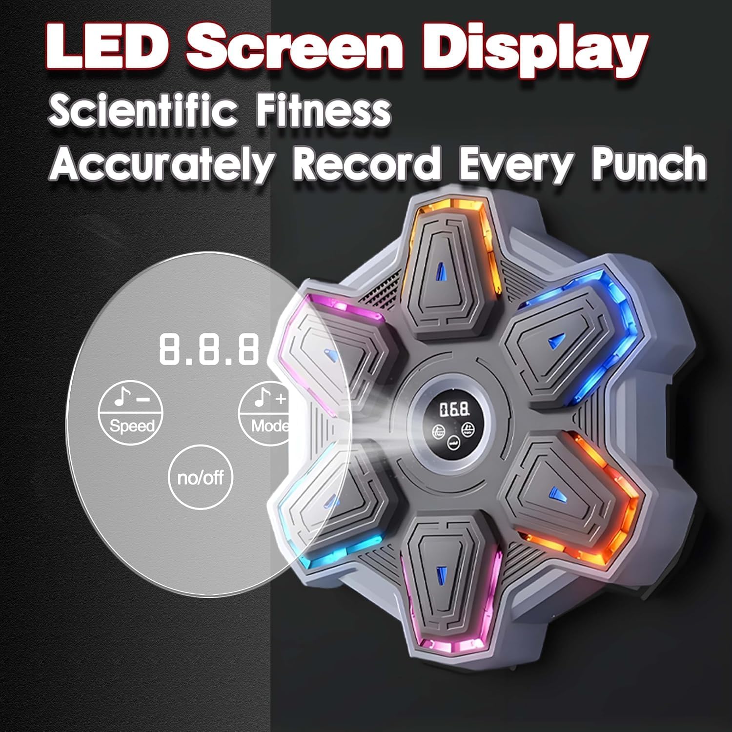 Music Boxing Machine, Smart Music Boxing Machine with 9 Level Speed & Mode Adjustment, Boxing Gloves, Wall Mounted Boxing Machine, Boxing Training Punching for Kids and Adults