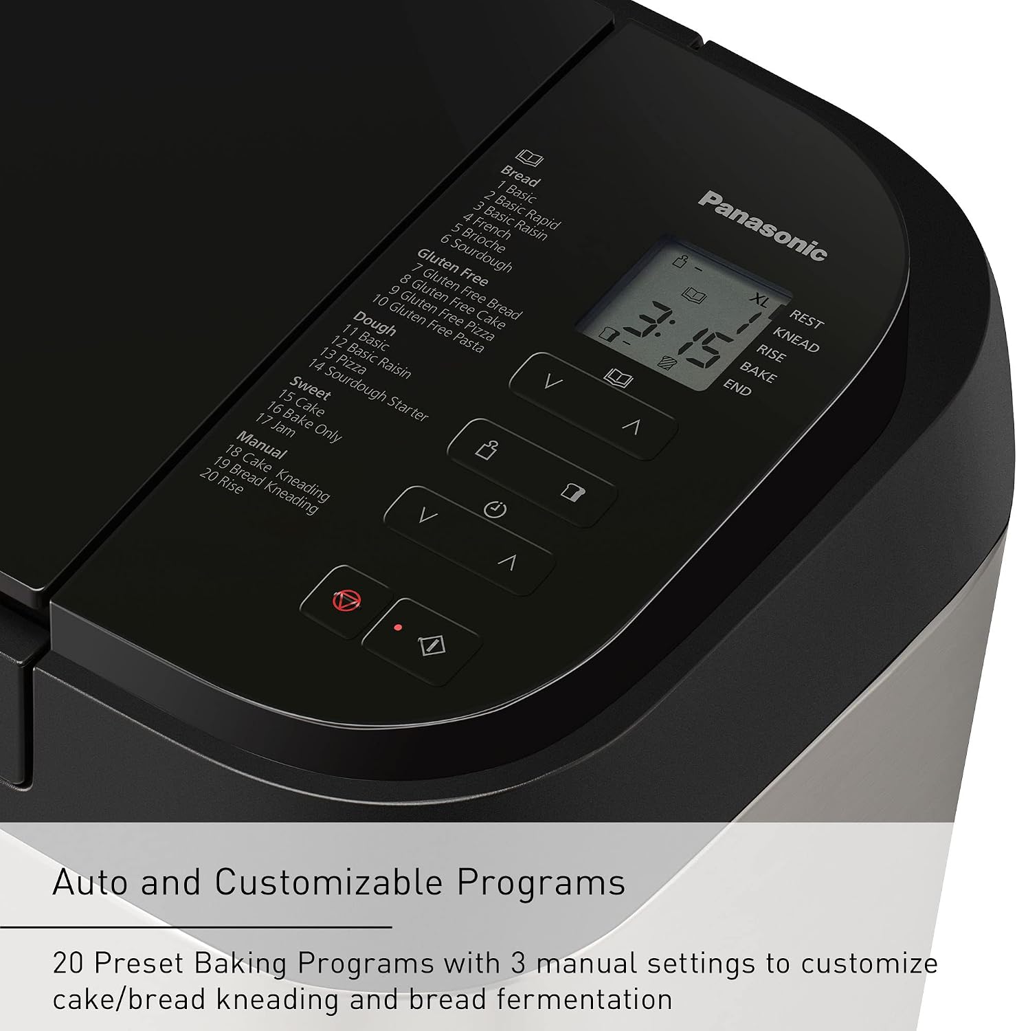 Panasonic Bread Machine, Automatic Bread Maker with 20 Presets and Advanced Temperature Sensor for Bread, Cake, and Pizza, Gluten Free Baking, Raisin Nut Dispenser - SD-R2550