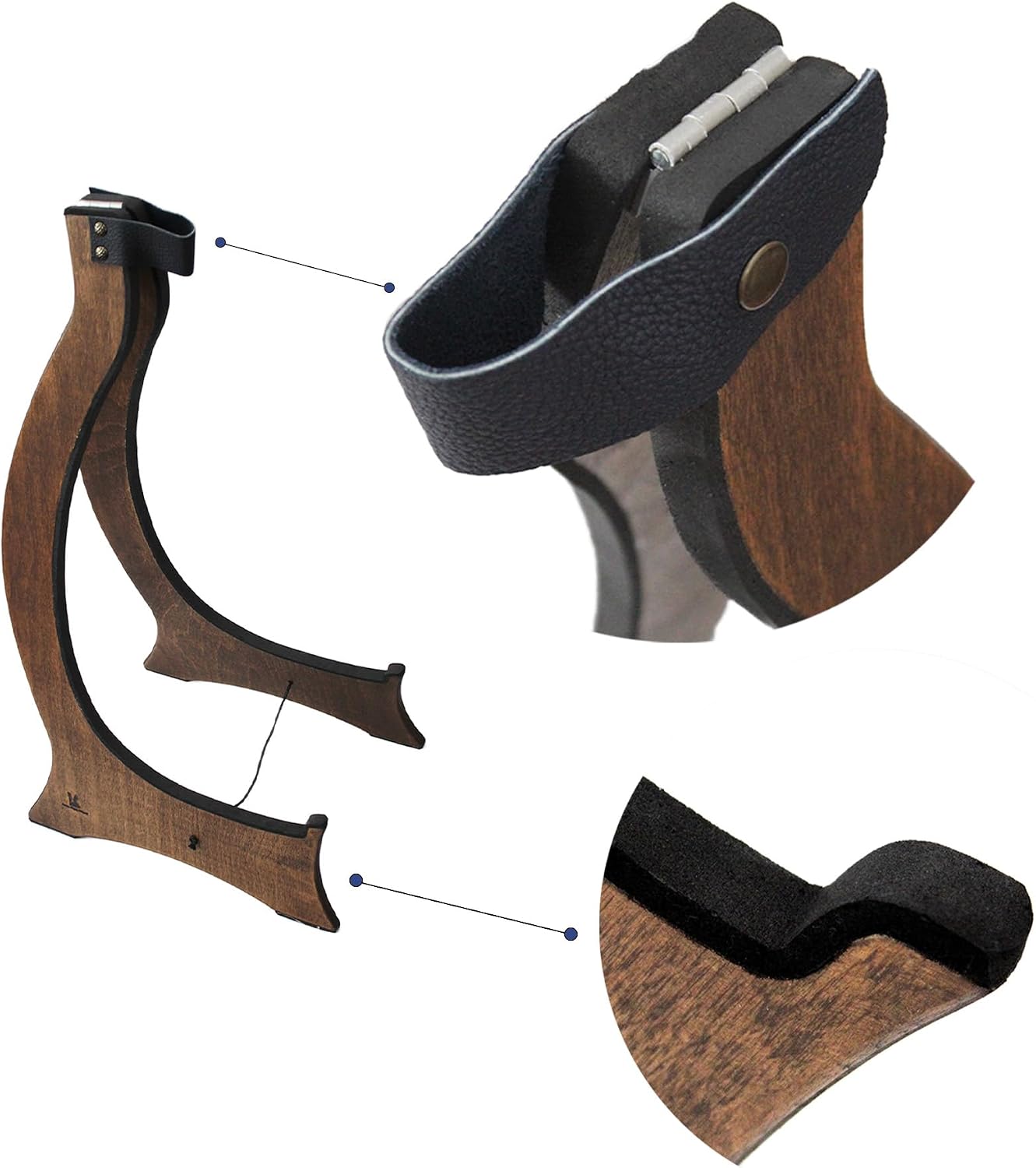 Walnut Stand for Ouds Elegant Portable & Foldable (Fits all Turkish and Arabic Ouds)