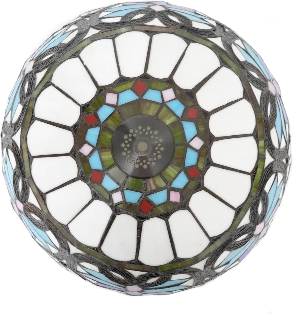 Lamp Shade Replacement 16 Inch Blue Heart Stained Glass Ceiling Light Large Vintage Art Deco For Table Lamps Floor Pendant