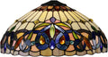 Tiffany Lamp Shade Replacement 16X9 Inch Victorian Stained Glass Lampshade Only with Cap Christmas Home Decor Baroque Amber Design Handmade Light Cover for Table lamp Pendant Light Floor Lamp