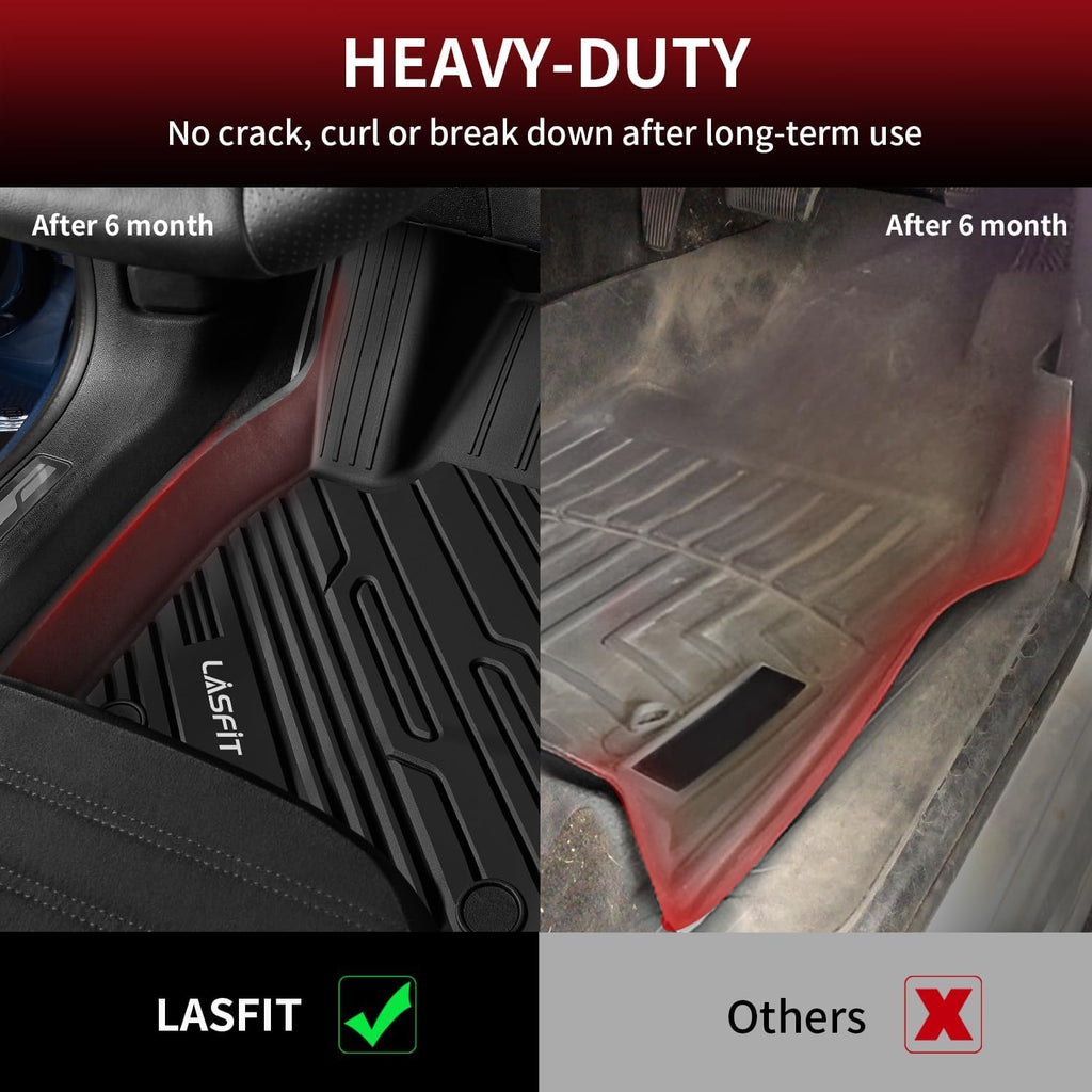 LASFIT Floor Mats for Ford Bronco Sport 2026 2025 2024 2023 2022 2021 Carpet Floor All Weather Protector Custom Fit TPE Car Liners, No Sliding, No Curling