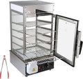 5-Tier Electric Bun Steamer, Commercial Stainless Steel Food Warmer Display with Automatic Temperature Control, for Buns, Baozi, Siomai, Corn, Buffet, Kiosk, Restaurant