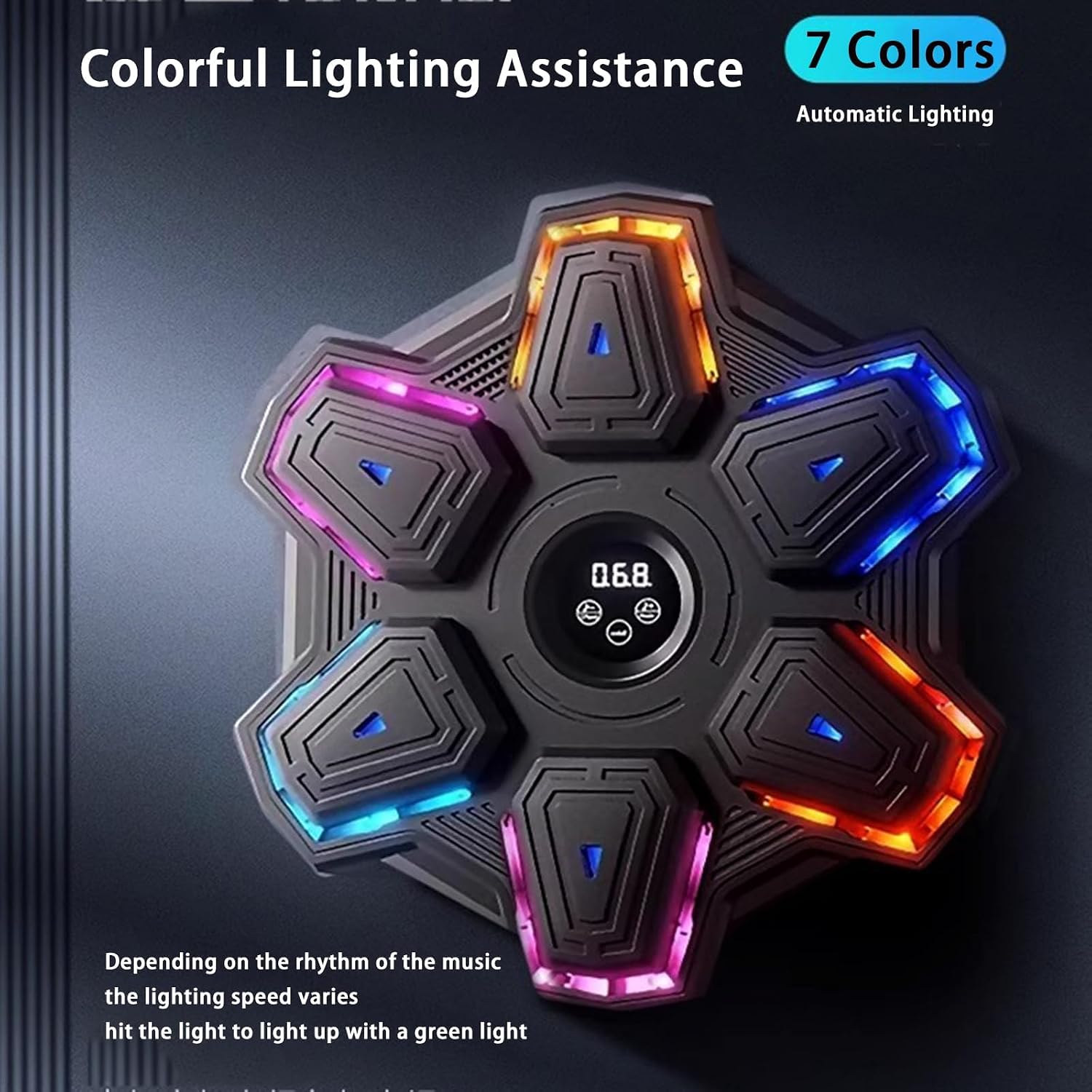 Boxing Target Machine,Wall Mounted Boxing Target,Music Boxing Machine,for Boxing Training, LED Display Connect to Mobile Phone PU Material.Home Boxing Training Equipment for Boxing Enthusiasts