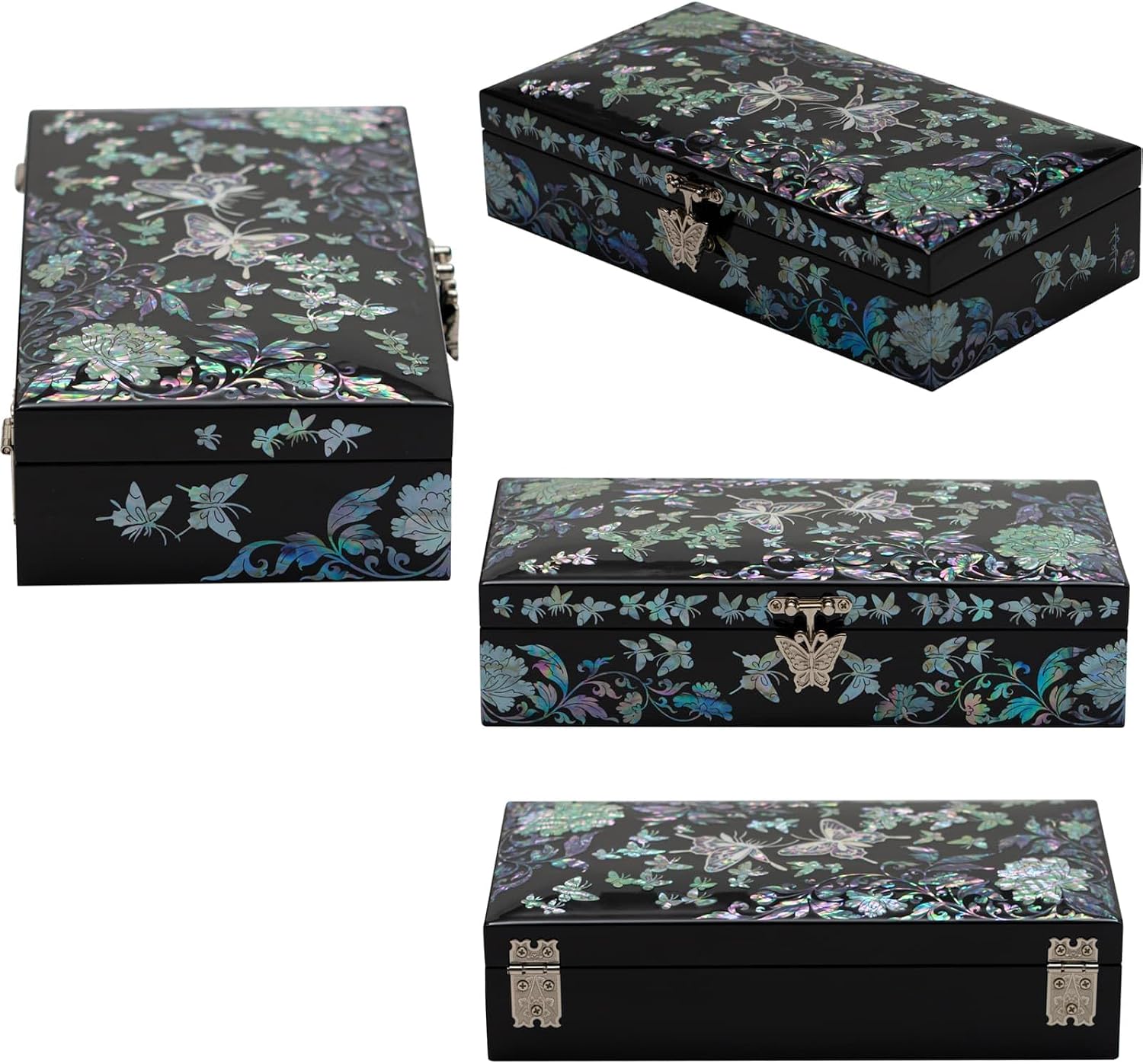 February Mountain Butterfly Pearl Jewelry Box with Removable ring tray - Ideal Gift for Her on Any Occasion