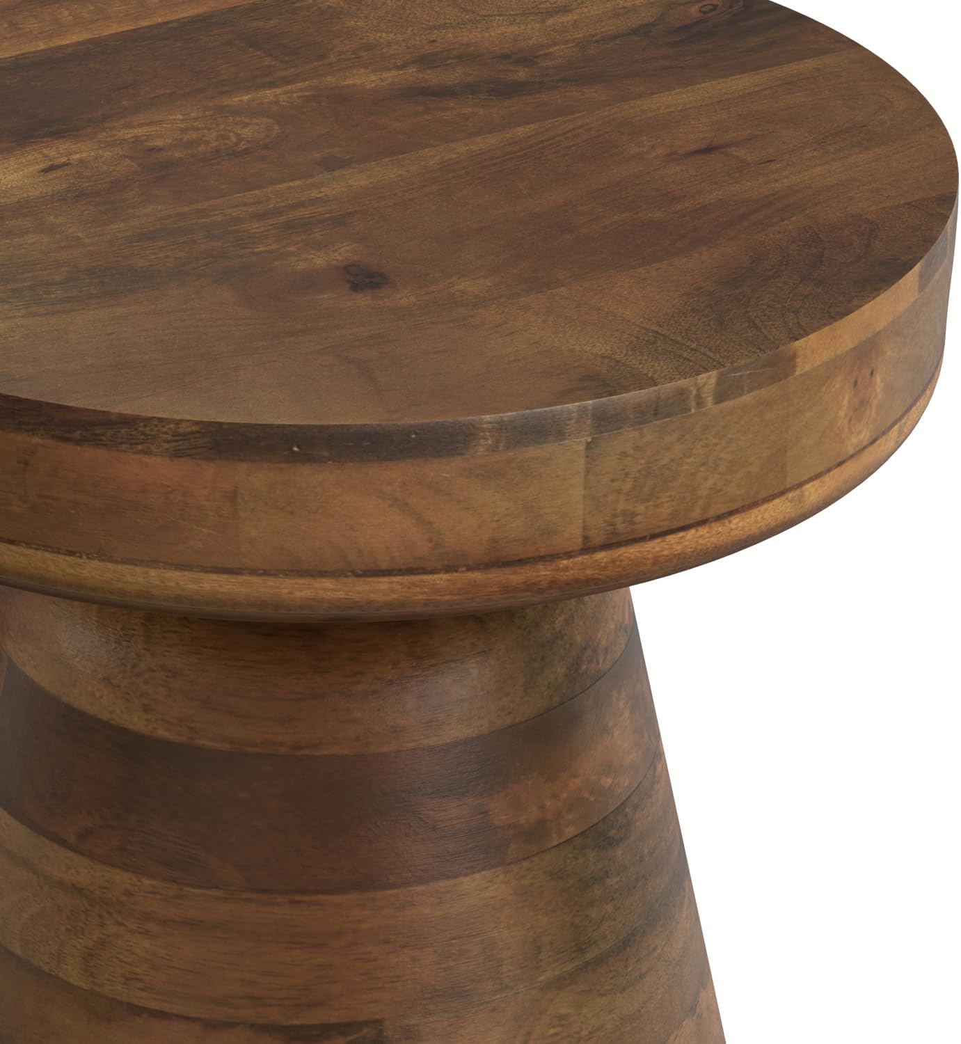SIMPLIHOME Robbie Accent Table - 16 inch Wide Solid Mango Wood End Table in Walnut Brown, Boho Contemporary Rustic Side Table for Living Room or Bedroom with Multipurpose Function, Assembled