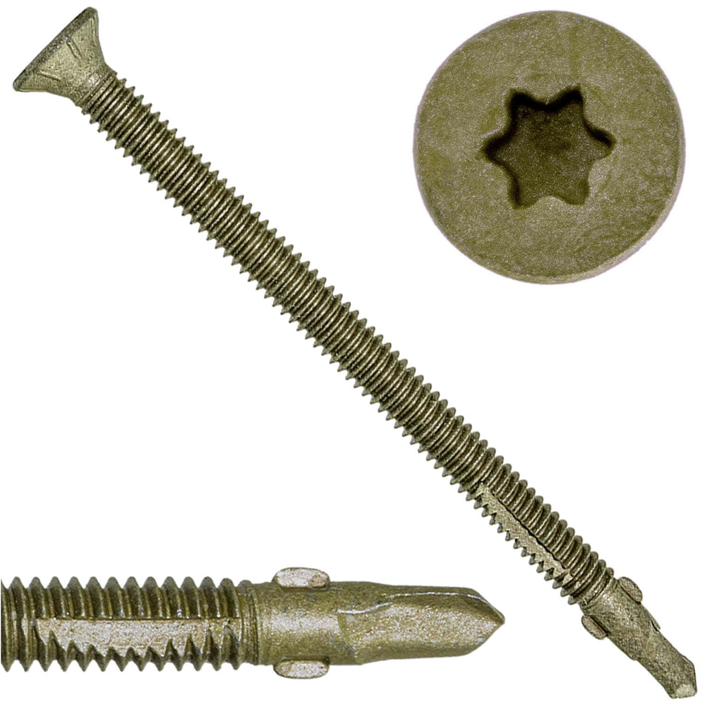 14x4 Reamer Tek Torx/Star Head Self-Drilling Wood to Metal Screws - for Flatbeds, Trailers - T-30 Torx Screw Head - CASE Qty 42 Boxes 1,080 Screws