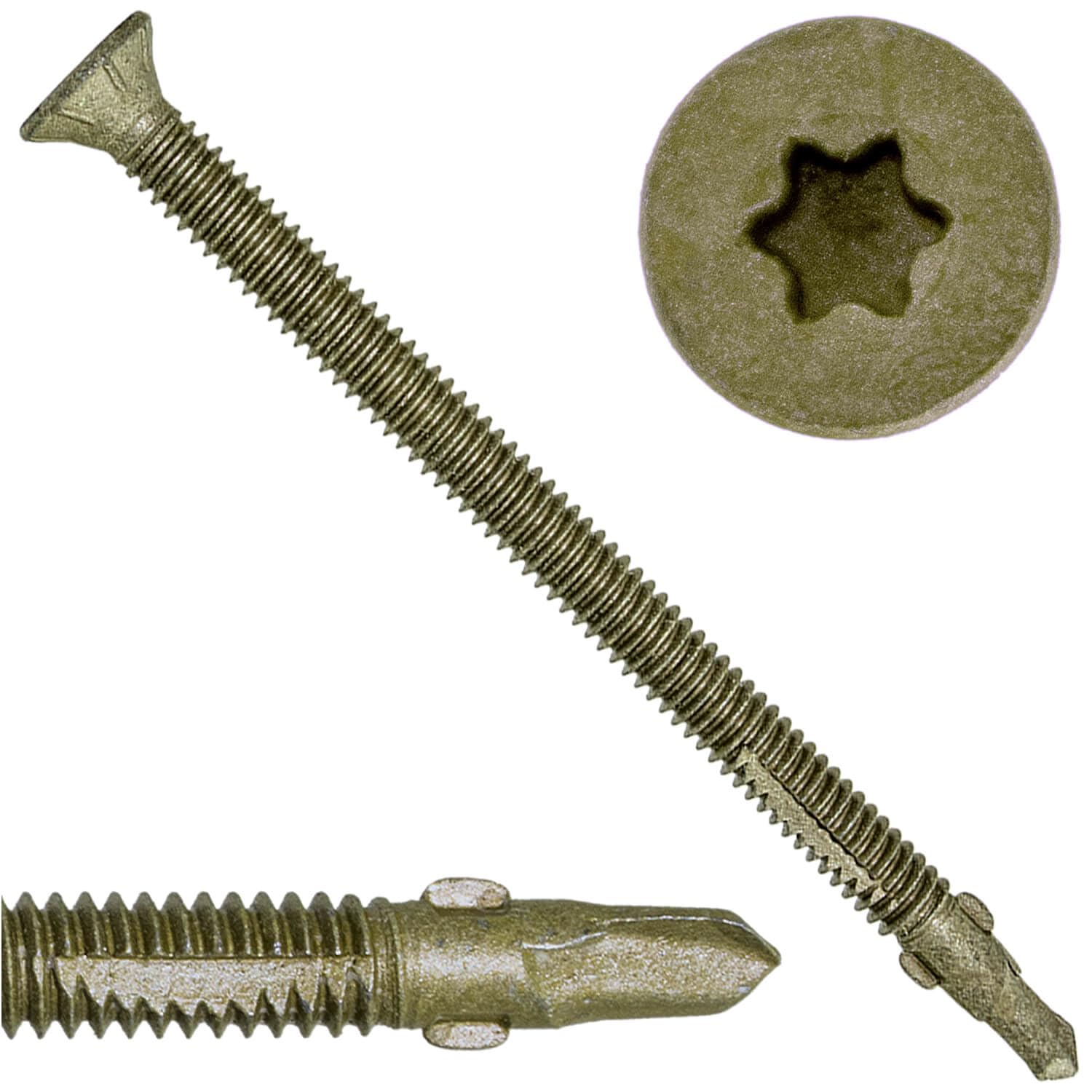 14x4 Reamer Tek Torx/Star Head Self-Drilling Wood to Metal Screws - for Flatbeds, Trailers - T-30 Torx Screw Head 5 Pound CASE 1062 Screws