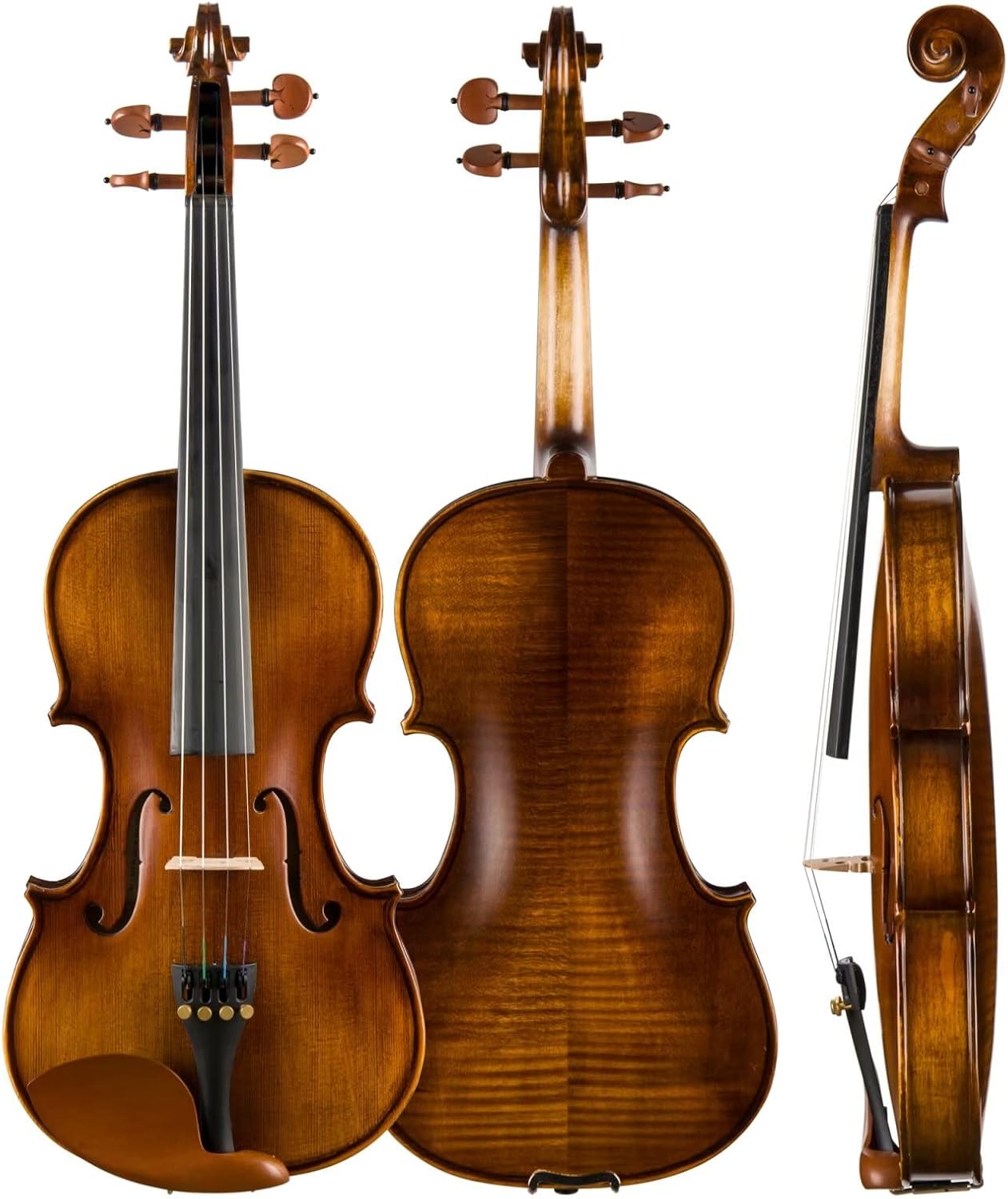 CHRISTINA V04 Violin Instrument Adult Full Size Violin Kit Acoustic Violins for Kids Beginners Student (matte 3/4)