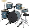 5-Piece Full Size Complete Adult Drum Set,22 Inch Drum Set,with Cymbal Stands, Hi-hat Stand, Sticks, Drum Pedal, Stool & Floor Tom for Beginner Teens Student
