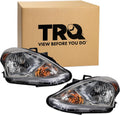 TRQ Driver and Passenger Side Headlight Assembly Set Compatible with 2015–2019 Nissan Versa