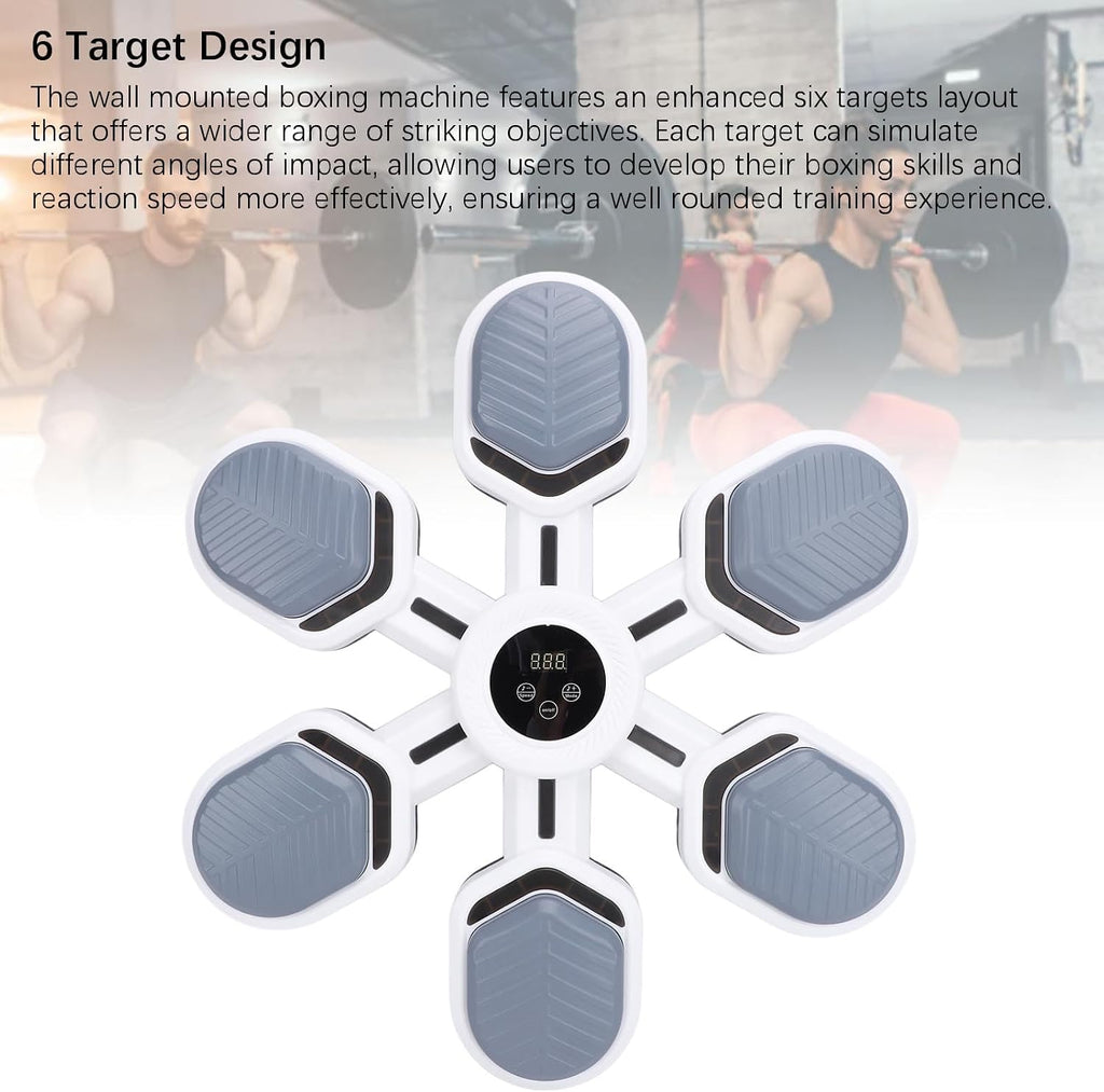 Diydeg Music Boxing Machine, Wall Mounted Smart Training Equipment with Enhanced 6 Target, for Home Office Gym Fitness Workout