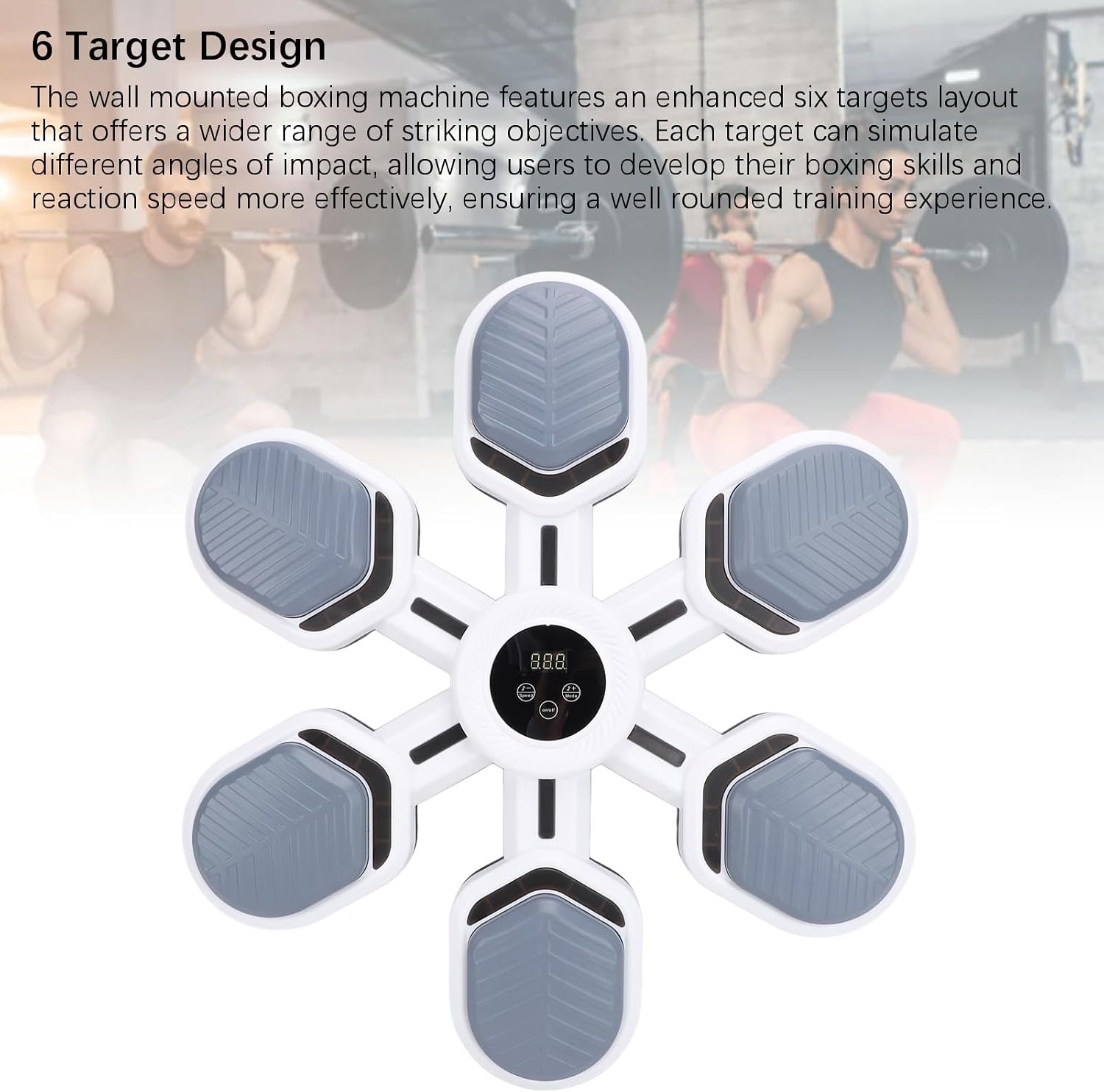 Diydeg Music Boxing Machine, Wall Mounted Smart Training Equipment with Enhanced 6 Target, for Home Office Gym Fitness Workout