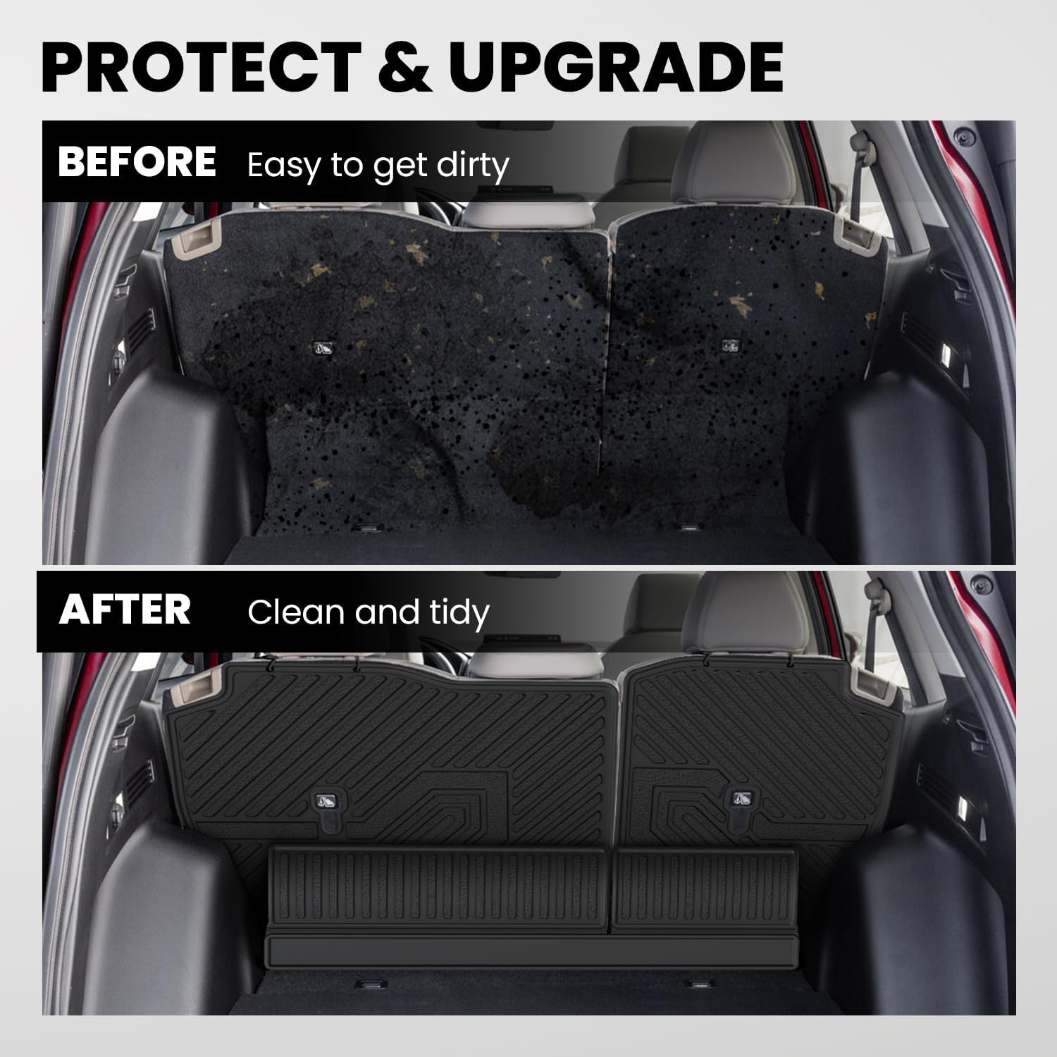LASFIT Full Set Floor Mats for Honda CR-V 2026 2025 2024 2023 Gasoline (NOT for Hybrid), All Weather TPE Custom Fit Floor Liners 1st & 2nd Row & Seat Back Mat & Cargo Mat (Lower Position)