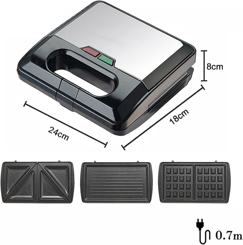 3 in 1 Steak Machine Baking Cake Waffle Machine Sandwich Breakfast Machine Frying Oven Kitchen Appliance Non-stick Pan