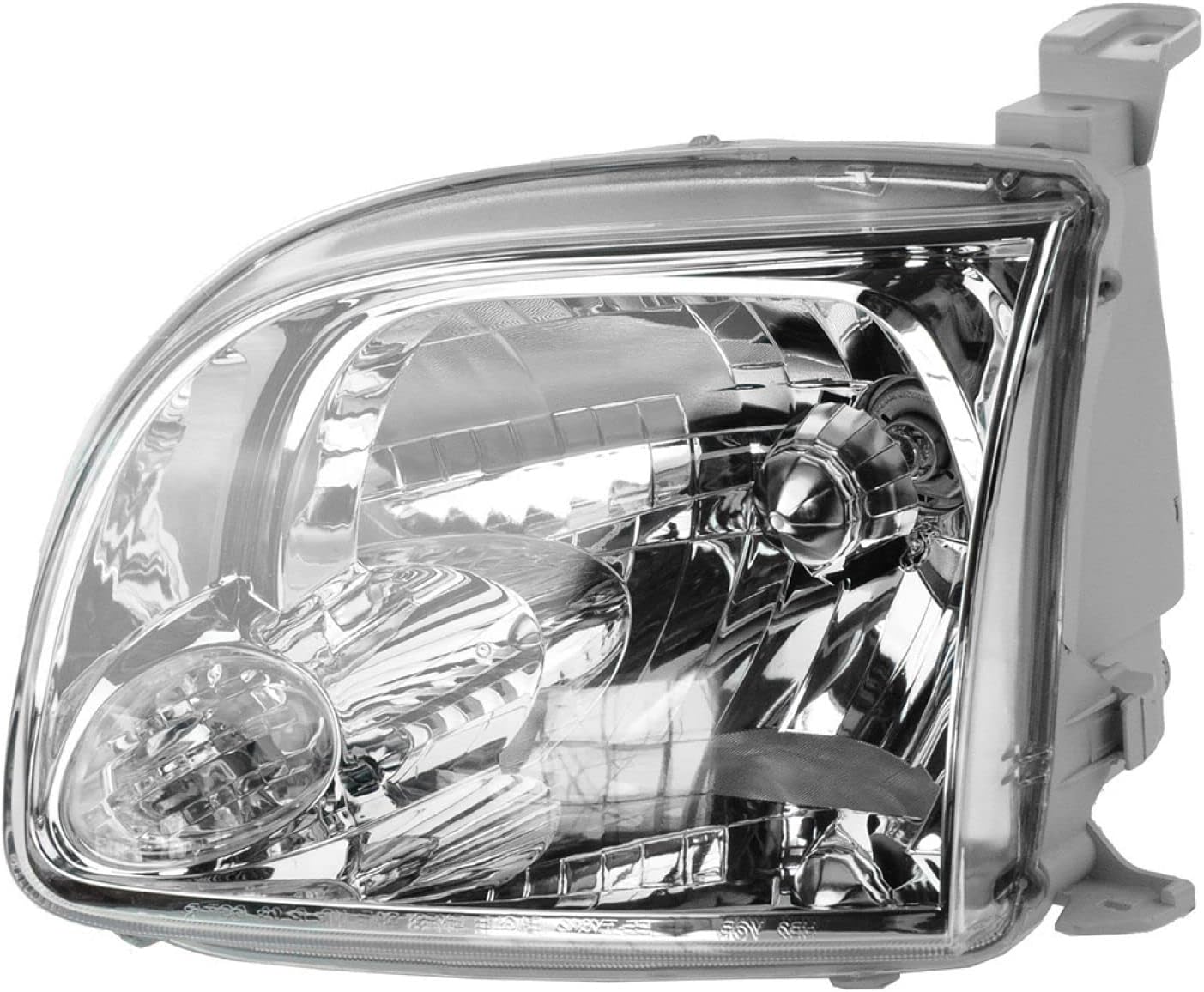 TRQ Driver and Passenger Side Headlight Assembly Set Chrome Bezel Compatible with 05-06 Toyota Tundra Extended Cab 05-06 Tundra Regular Cab