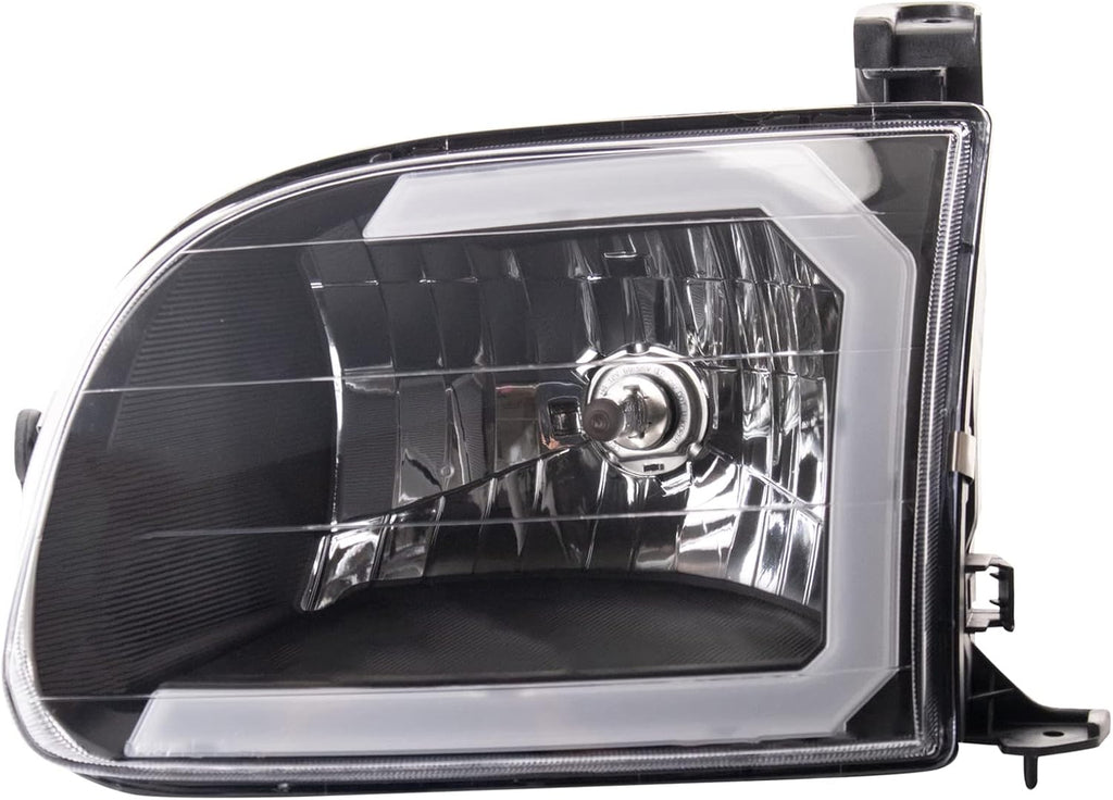 TRQ Performance Driver and Passenger Side Headlight Assembly Set Compatible with 00-03 Toyota Tundra 04 Toyota Tundra Regular Cab 04 Toyota Tundra Extended Cab