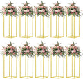 23.6inch 10 pcs Column Vases Gold Centerpieces for Table Metal Flower Stand Gold Wedding Centerpieces for Tables Party Floral Stands for Flowers