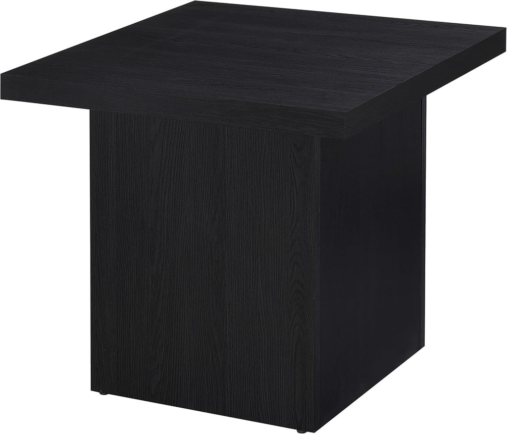 Coaster Home Furnishings - Devar - Wood - Square End Table with Thick Top, Plinth Base, Scratch Resistance and Blocky Frame - Living Room - 23.5-Inch - Black - 706277