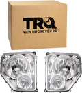 TRQ 2 Piece Headlight Assembly Set Driver & Passenger Side Compatible with Jeep Liberty 2008-2012 CH2502196 CH2502199 CH2503196 CH2503199 55157338AE 55157339AE