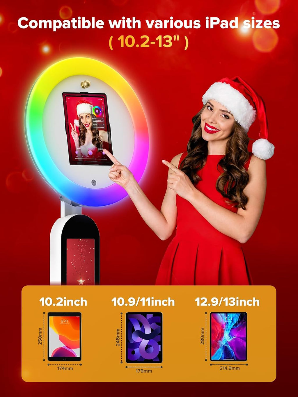 Portable Photo Booth, Photo Booth Shell Stand Provide Cyratok PhotoBooth Software,Flight Case,Free Custom Logo,Selfie Booth Machine Photo with Any Ipad Perfect for Parties Wedding Events Rental