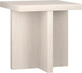 Henn&Hart 22' Scandinavian Square Wooden End Table, Side Table, Nightstand with X-Base for Living Room, Office, Family Room, or Bedroom, Beech White