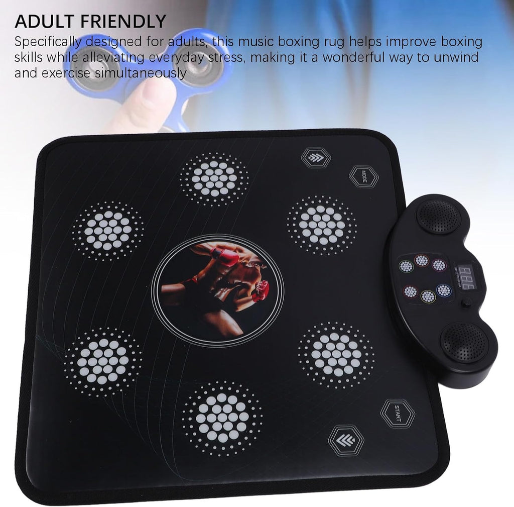Music Boxing Machine and Dance Pad, 21.1 x 22.4in 2 in 1 Boxing Equipment Music Boxing Machine for Adults Kids, Music Punching Wall Mounted Boxing Punch Musical Boxing Machine