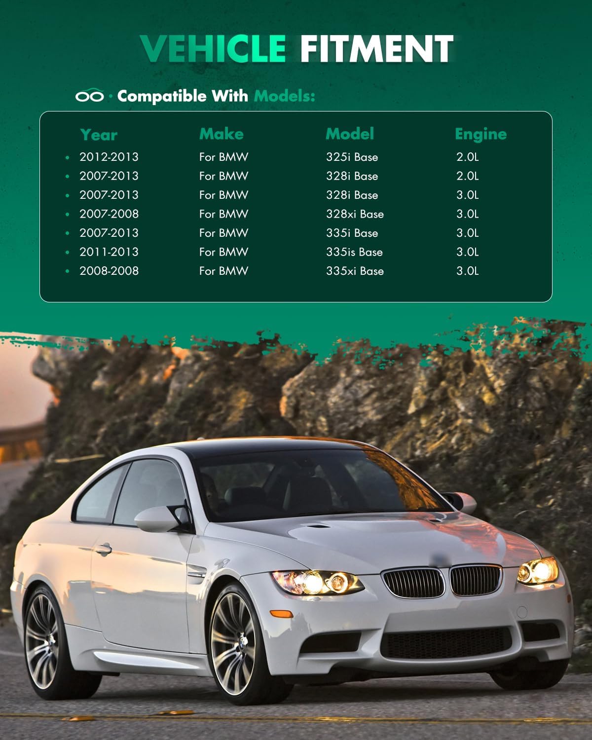 SCITOO Carbon Fiber Rear Spoiler Wing 2007-2013 fits for 2007-2013 for BMW 335xi/ 328xi/ 328i/ 328i Drive/ 335i/ 335i xDrive/ 335is/ M3