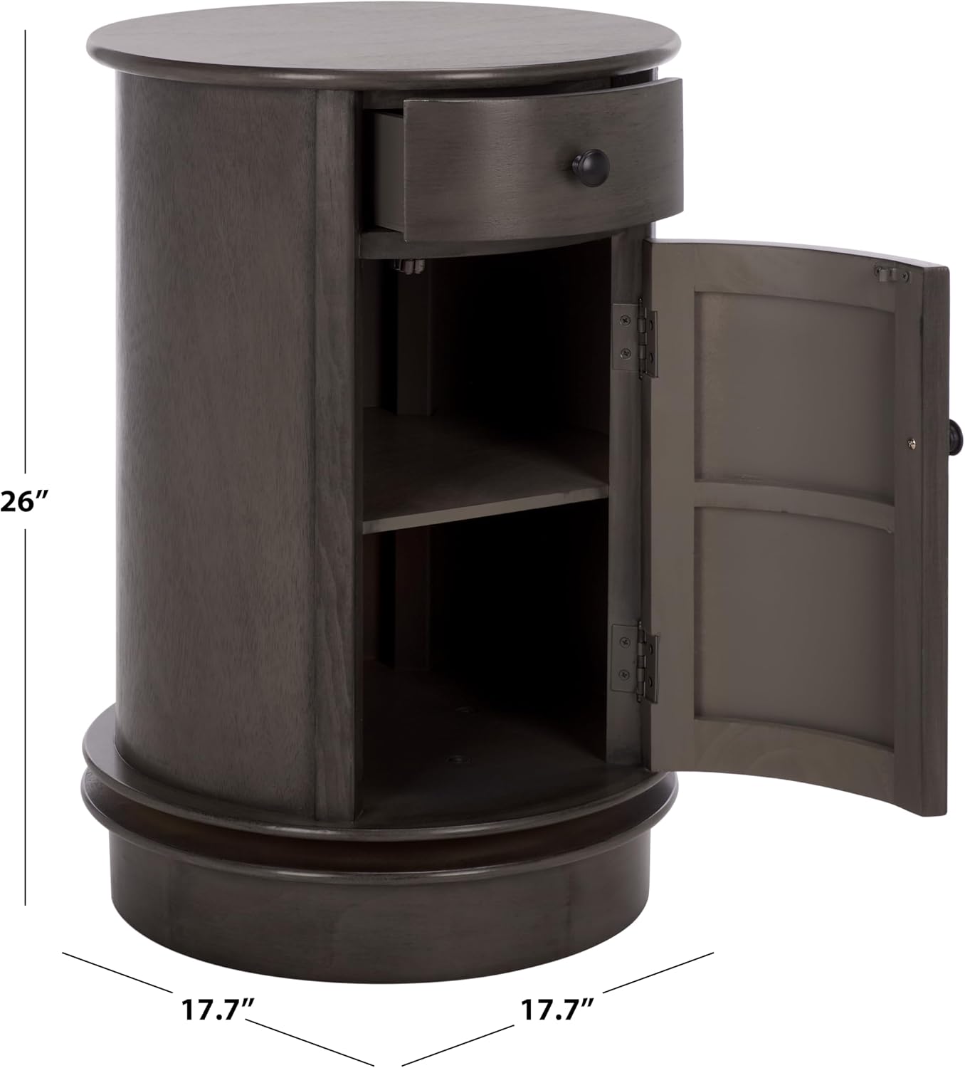 SAFAVIEH Furniture - Tabitha 1-Drawer Accent Table - Black - Solid Wood - Farmhouse Storage Design - Ideal for Living Room, Entryway, Home Office, 17.7'W x 17.7'D x 26'H - Fully Assembled (AMH5712H)