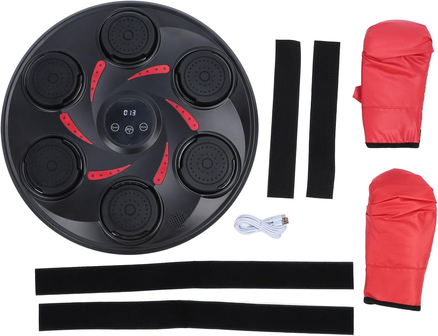 Yunseity Smart Music Boxing Machine, Wall Mounted Rechargeable Electronic Boxing Target with Gloves, for Home Gym
