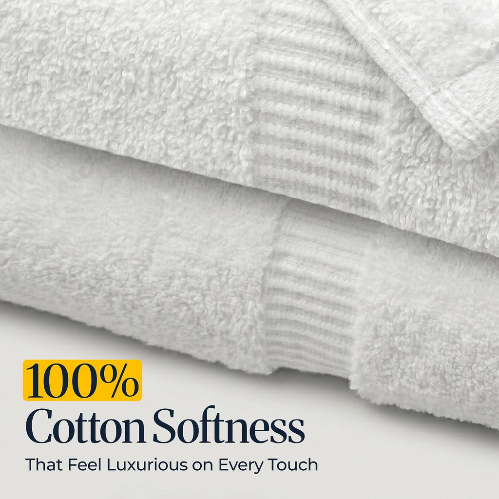 belem Forte Premium Bulk Bath Towels 27x50 | 700 GSM Luxury Hotel Towels | Pack of 36 | 100% Combed Cotton | Ultra Soft, Highly Absorbent White Towels for Hotel, Spa & Resorts | 14 lbs/Dozen