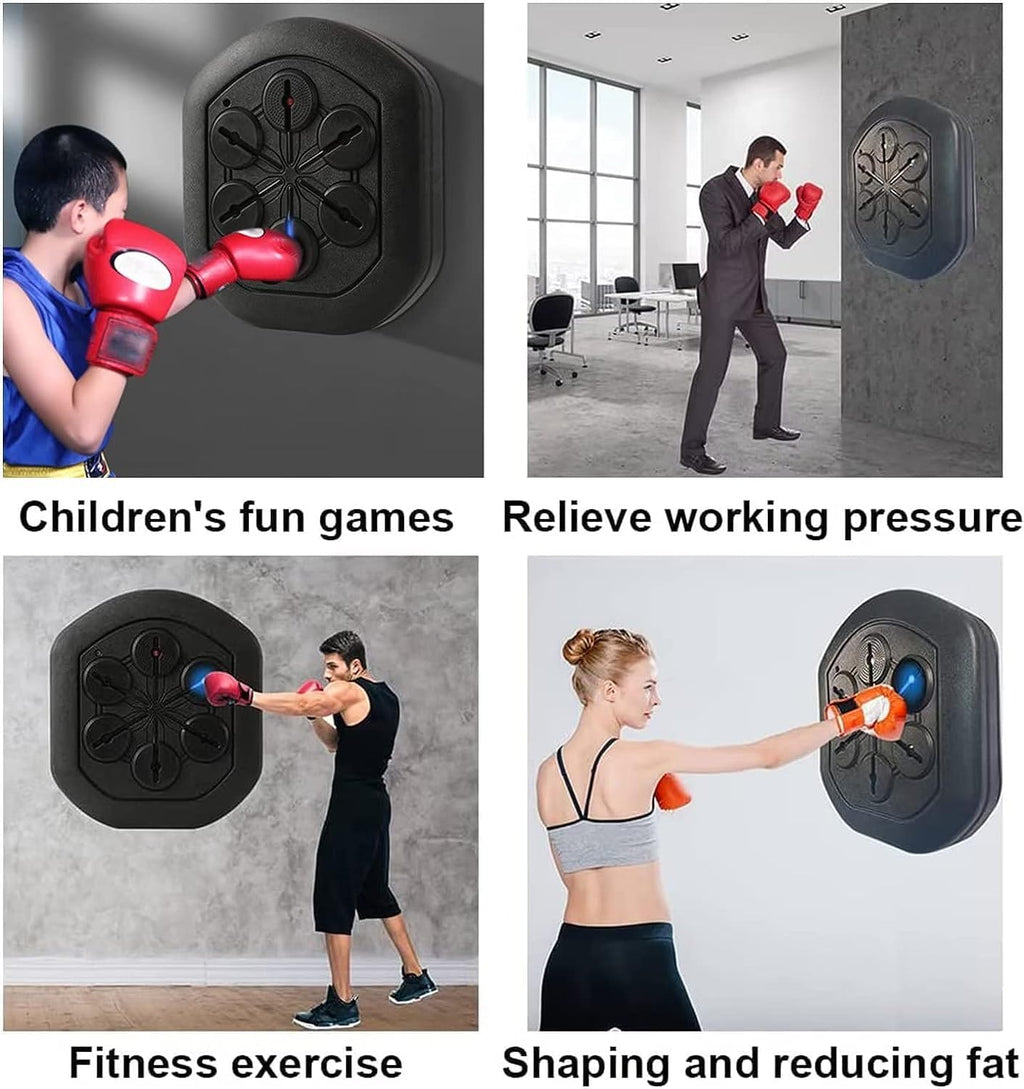 Music Boxing Machine, Boxinghine Wall Mounted Training Boxing Mat Electronic Portable Indoor Fitness Boxing Equipment Strength Tester for Children and Adults Stress Release