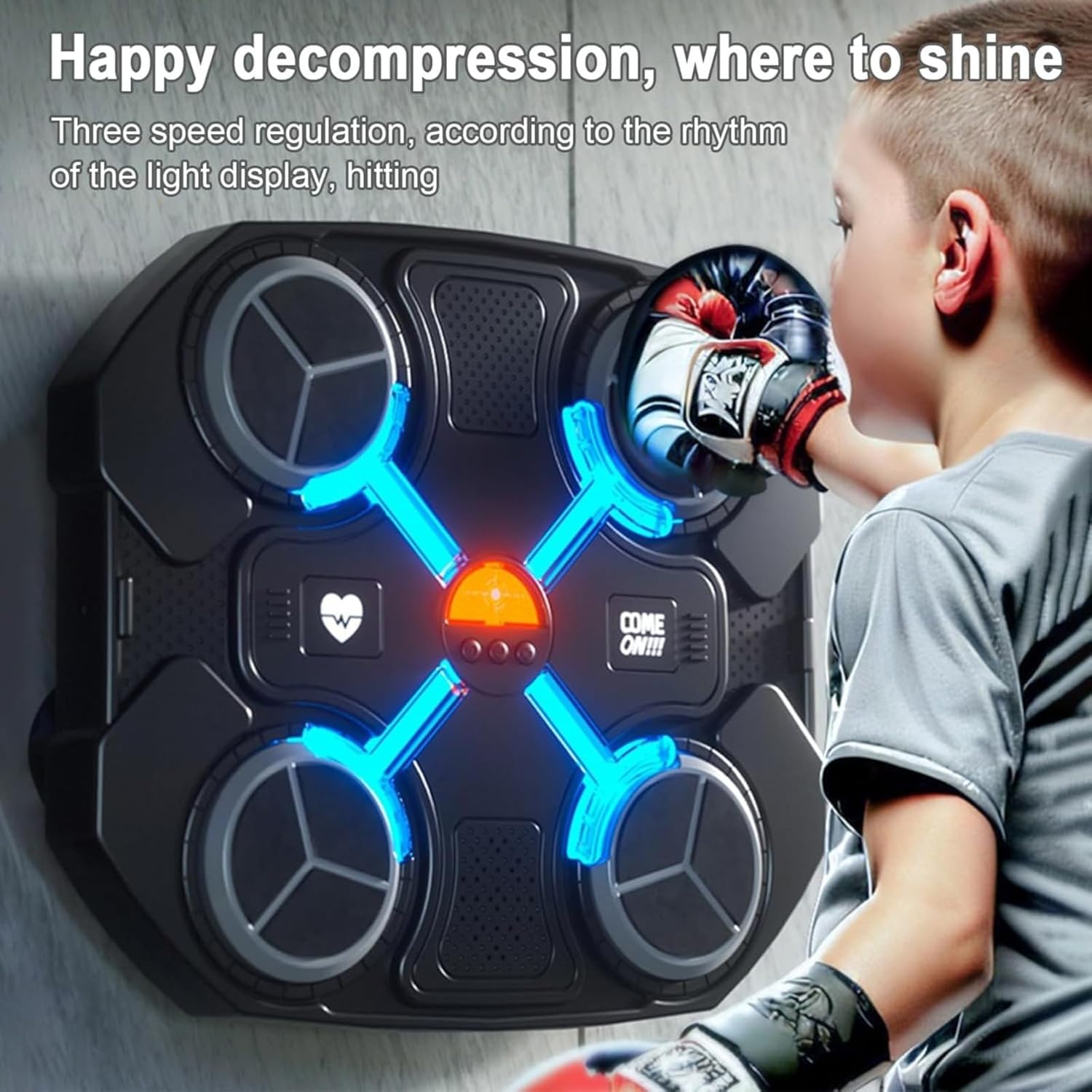 Music Boxing Machine Music Boxing Machine for Girls Boys Wall Boxing Machine Boxing Equipment for Targeted Training Musical Electronic Boxing Physical Equipment with Screen