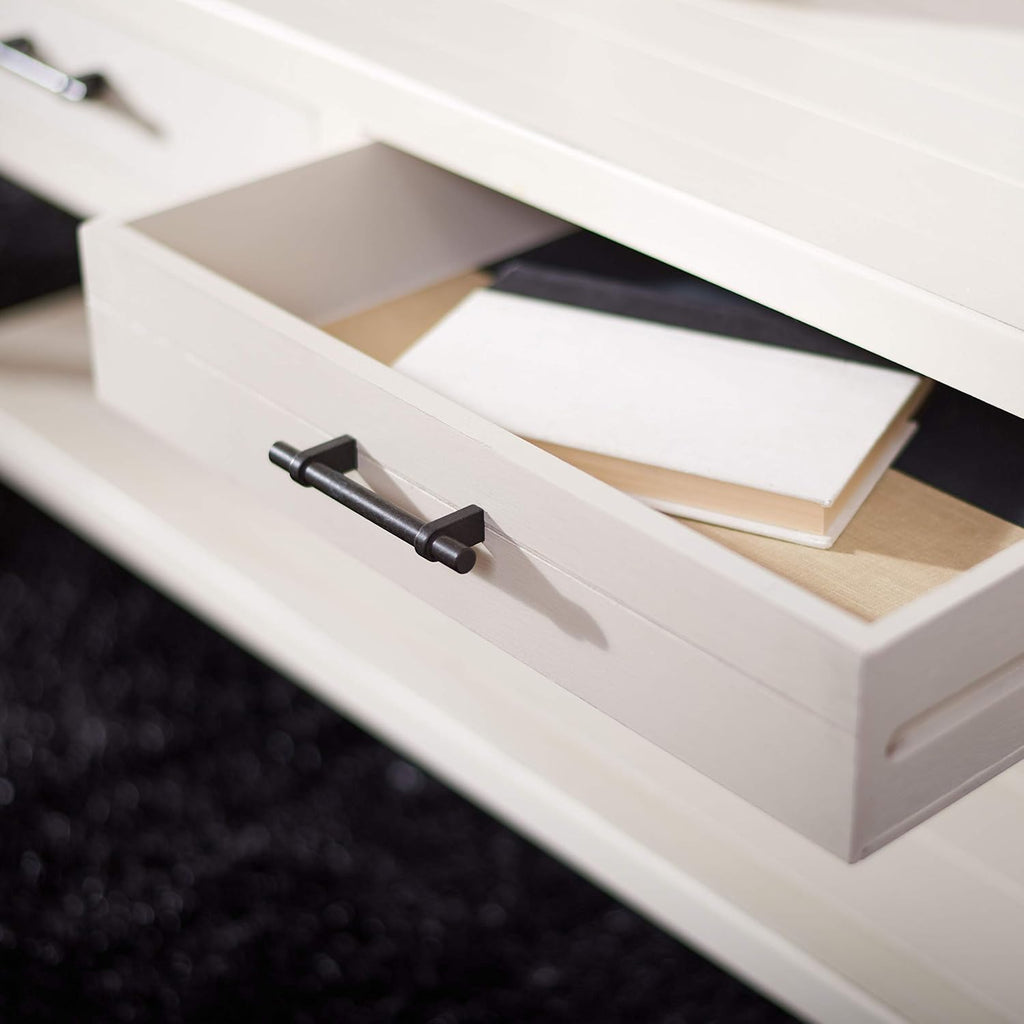 Safavieh Home Collection Filbert Distressed White 2-Drawer Bottom Shelf Coffee Table COF5703A