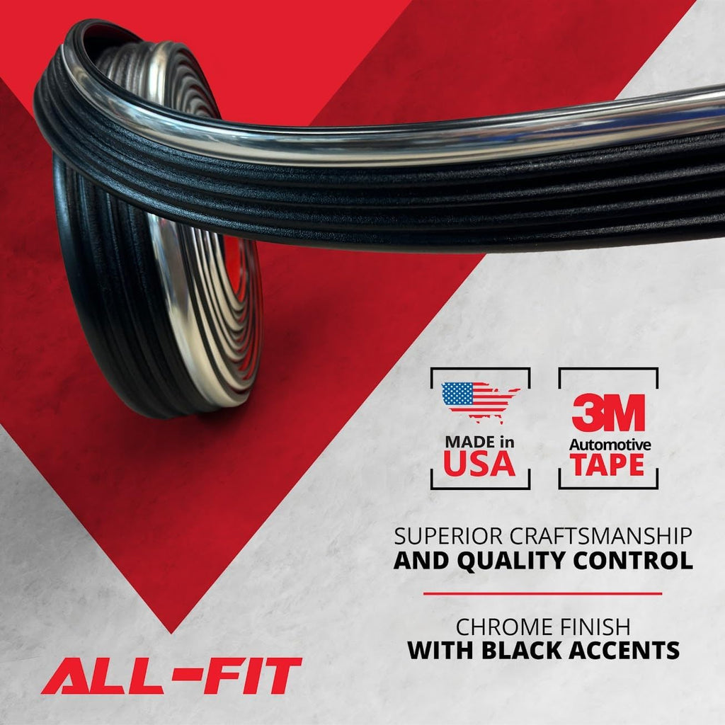 All-Fit Automotive Replacement Old Style Body Side Molding (2.5') – OEM Grade Chrome Trim fits 88-99 Chevy Tahoe, GMC Suburban, Silverado, Yukon, Blazer, and More – Easy to Install OBS (26 Ft)