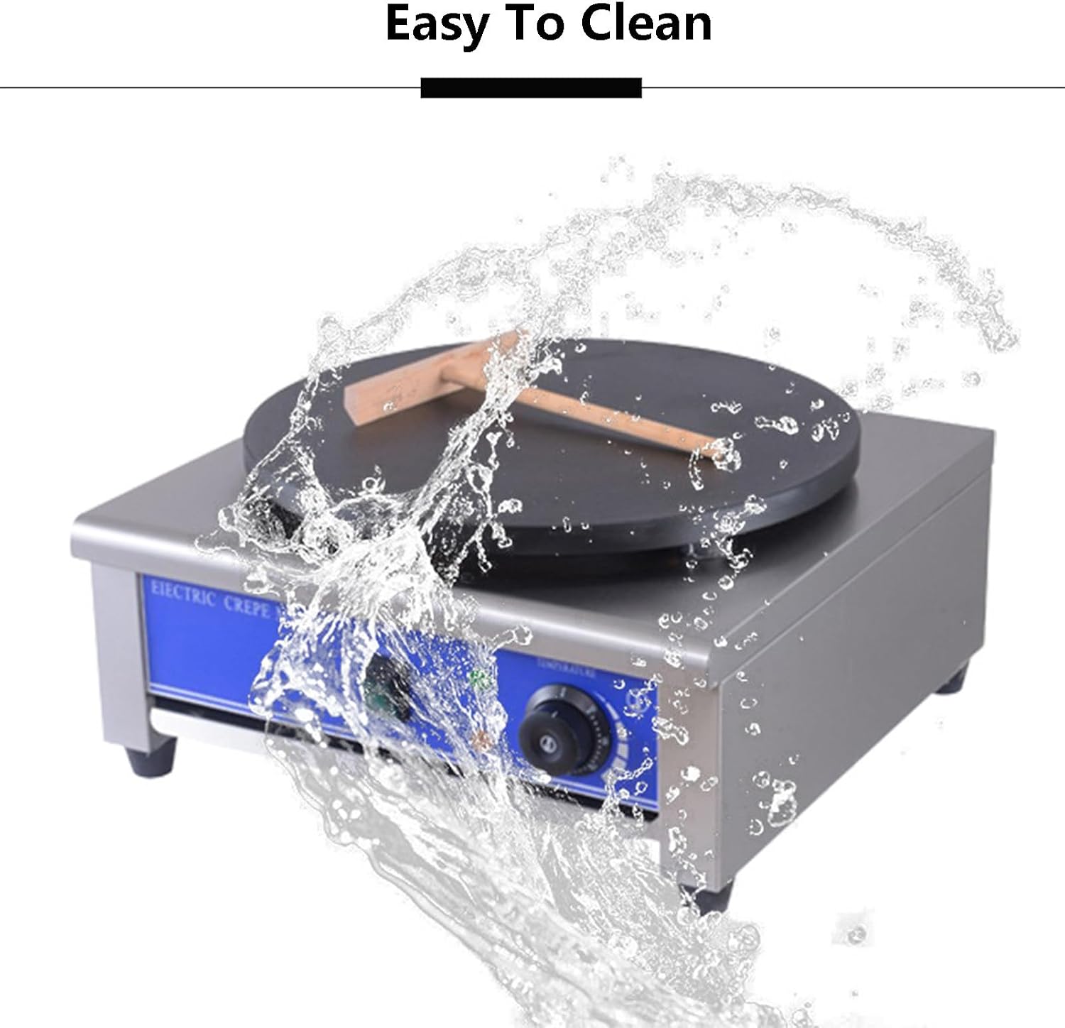Electric Pancake Maker 15.7'/40CM Electric Frying Pan Pizza Making Machine Flat Plate Griddle | Adjustable Temperature 50-300℃(122-572℉) | Baking Machine for Commercial and Home Use