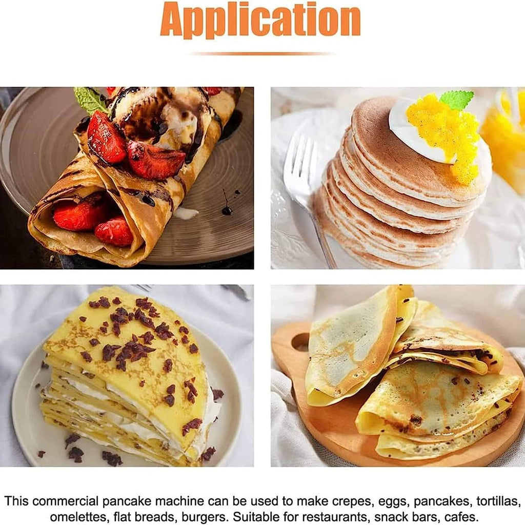 Commercial Crepe Maker Frying Pan, Electric Pancake Maker, Non-stick Electric Baking Pan Single Heating Plate, Adjustable Temperature, Suitable for Corn Tortillas ()