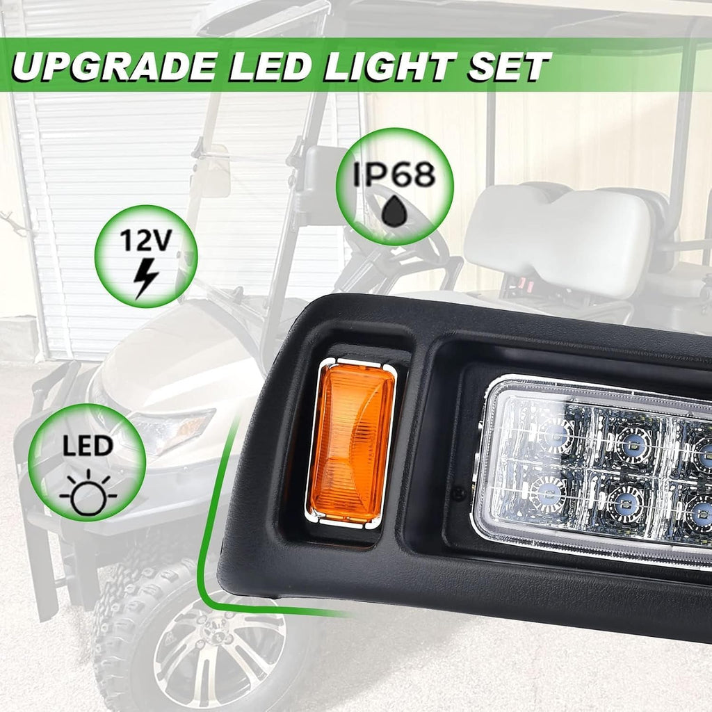 Lochnchn LED Headlight Tail Light Kit Compatible with Club Car DS Golf Carts 1993-UP 12V Street Legal Light Kit with Turn Signal Wire Harness Compatible with Club Car DS for Gas and Electric