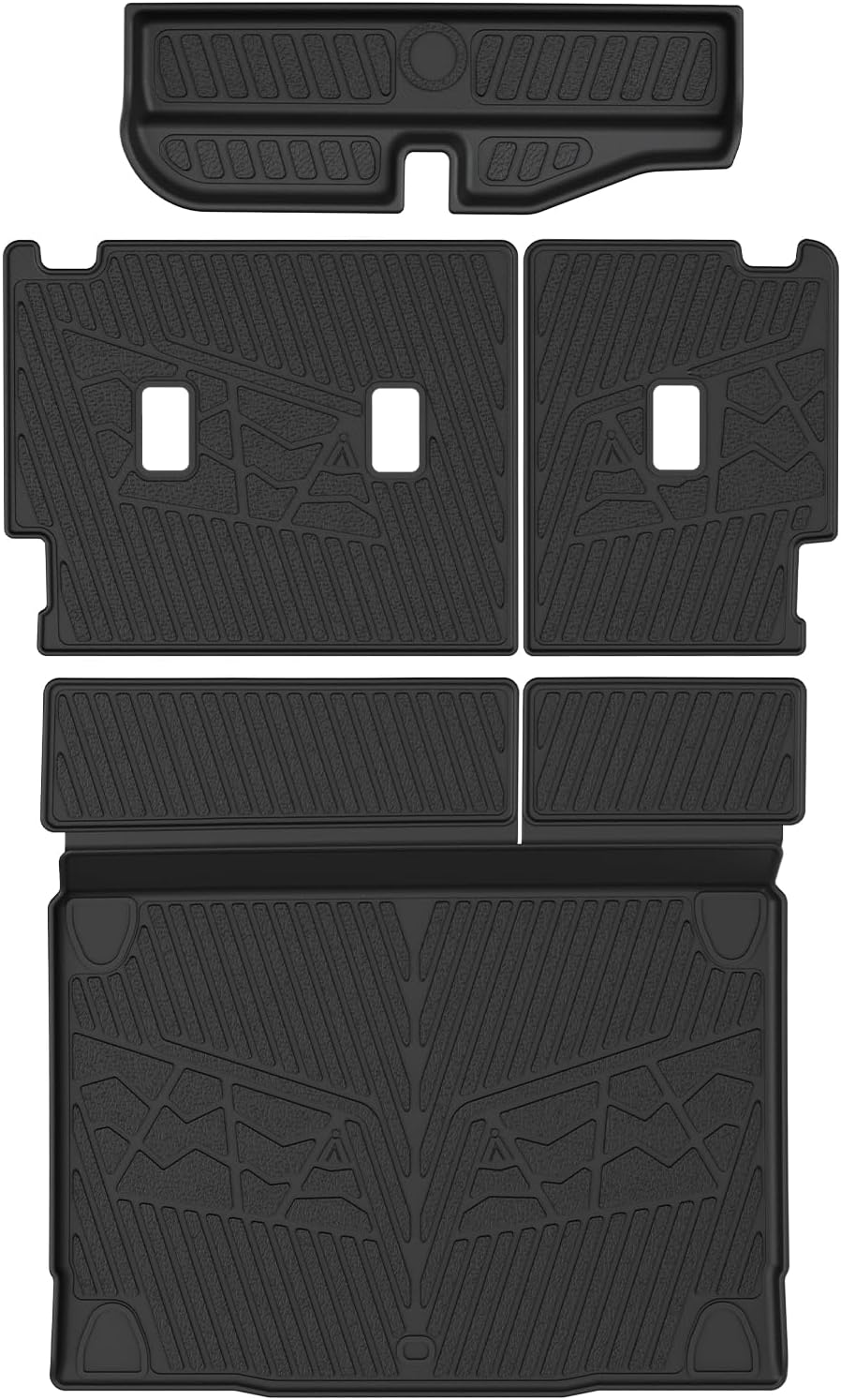 LASFIT Cargo Mat+Rear Back Seat Protector+Underfloor Storage Mat for Ford Bronco 4-Door 2021-2026 TPE All Weather Protection Liners Waterproof Backrest Mat Custom Fit Non-Slip Easy Clean