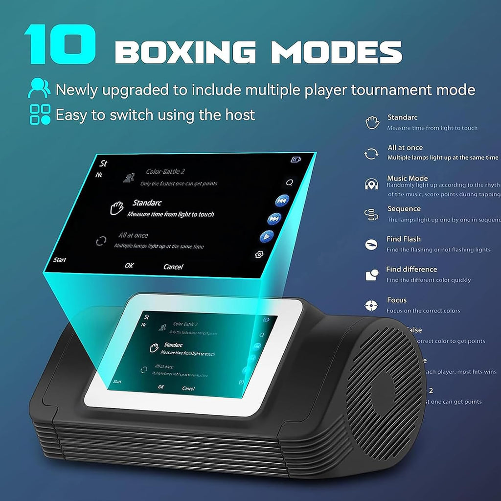 McbeAn Split Music Boxing Machine, Music Boxing Machine with Boxing Gloves,HD Screen，10 Mode & Speed Adjustable,Rhythm Light Strip，Music Punching Fitness,for Adults Children Exercise