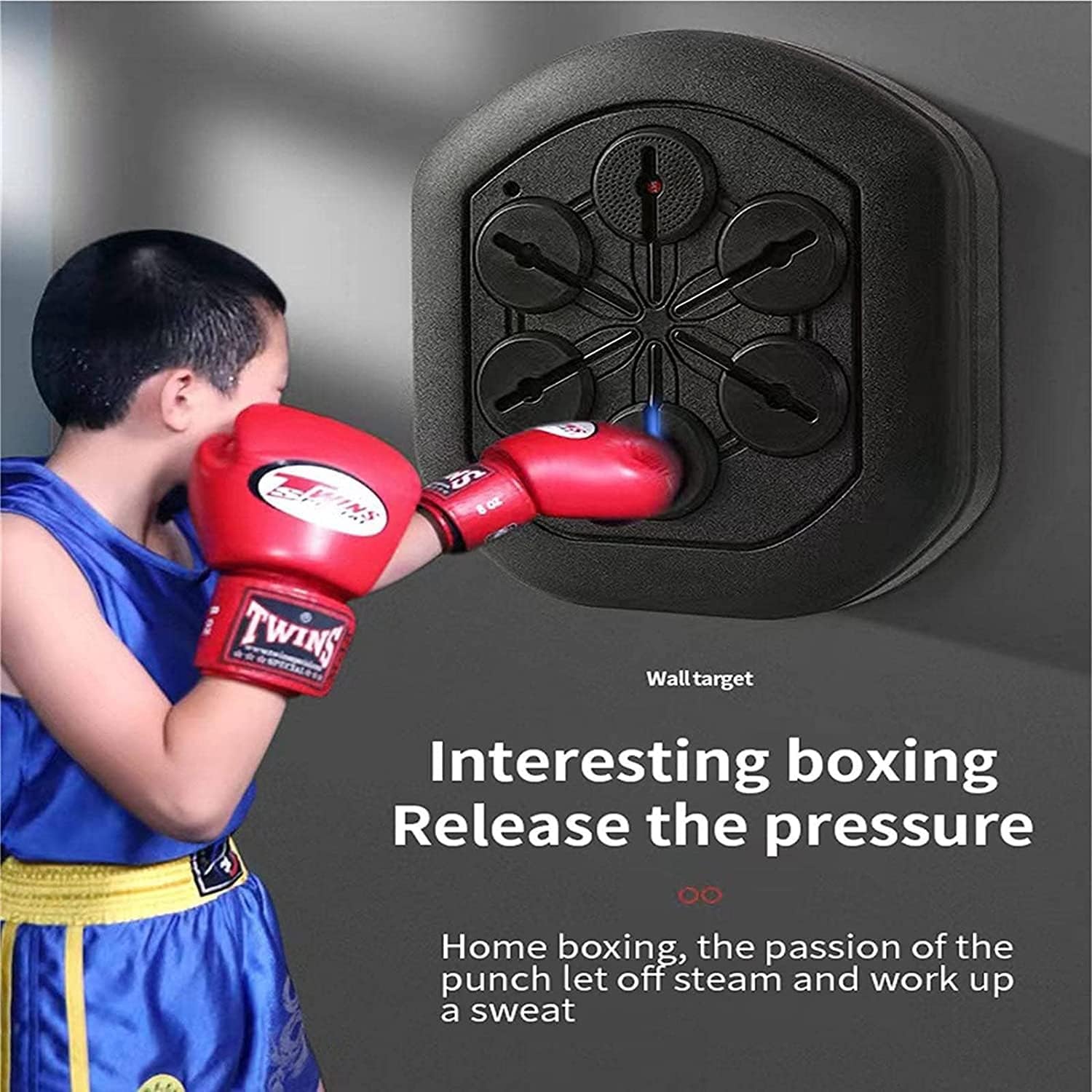 Music Punching, Boxing Machine Wall Mounted with Boxing Gloves, Home Wall Mount Music Boxer, Boxing Training Devices for Kids and Adults Home Gym