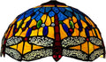 16-Inch Dragonfly Lampshade Replacement, Tiffany Style Stained Glass Lamp Shade Only for Table Lamps Pendant Lamps Floor Lights Ceiling Fixture,Orange