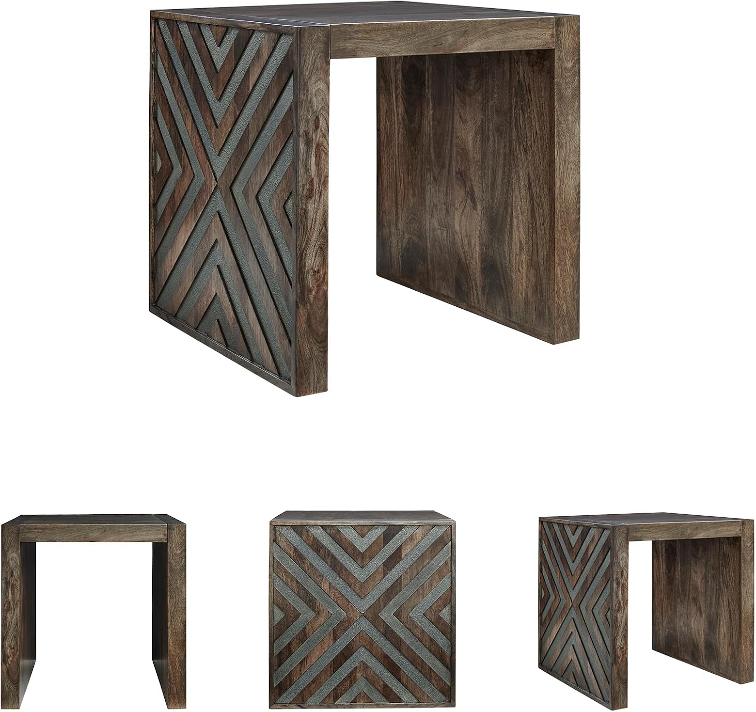 Signature Design by Ashley Dreggan Casual End Table with Diamond Pattern, Dark Brown