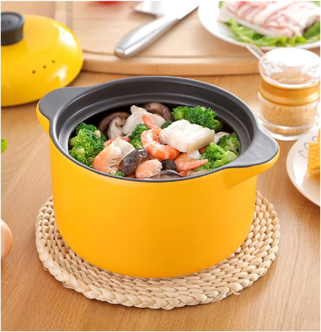 Stockpots Ceramic Casserole Red Round Cooking Soup Pot Household Kitchen Appliance Frying Pan