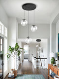 ykolupty 3-Light Small Chandelier LED Modern Glass Globe Pendant Light Chandeliers for Entryway Lighting Fixture Bedroom and Dining Room