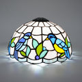 Tiffany Lamp Shade Replacement, 10 Inch Blue Birds Stained Glass Vintage Handmade Cute Decor Ceiling Light Shade for Table Lamp Pendant Light