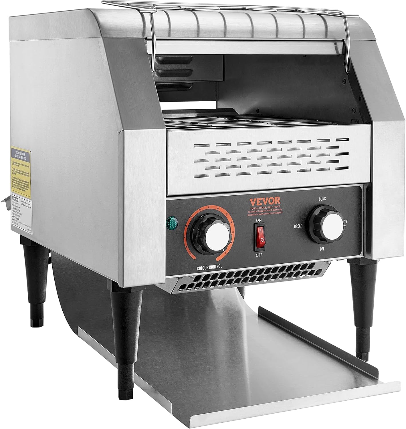 VEVOR Commercial Conveyor Toaster, 300 Slices/Hour Conveyor Belt Toaster, Heavy Duty Stainless Steel Commercial Toaster Oven for Toast Bun, Bagel, Bread